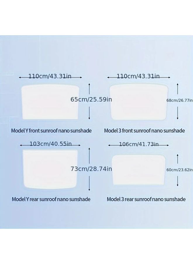Model Y Black Sunroof Sunshade Two Piece Set For Sun Protection - Image 2